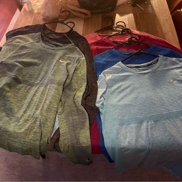 6 Nike Running Dri Fit Long Sleeve Shirts (XL)